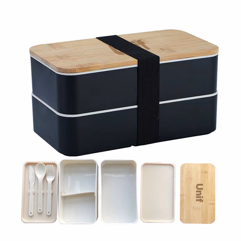 Double Decker Lunch Box with Utensils