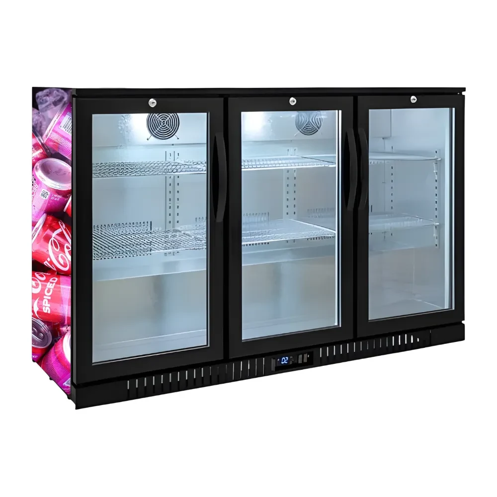 320L 3-Door Back Bar Beer Fridge Swing Door 1