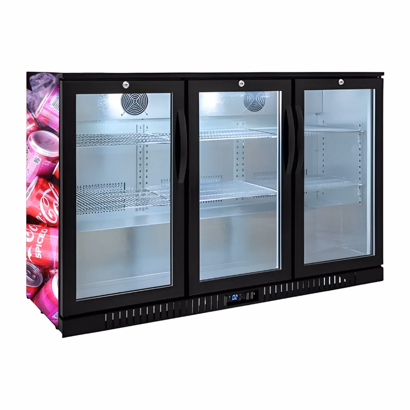 320L 3-Door Back Bar Beer Fridge Swing Door