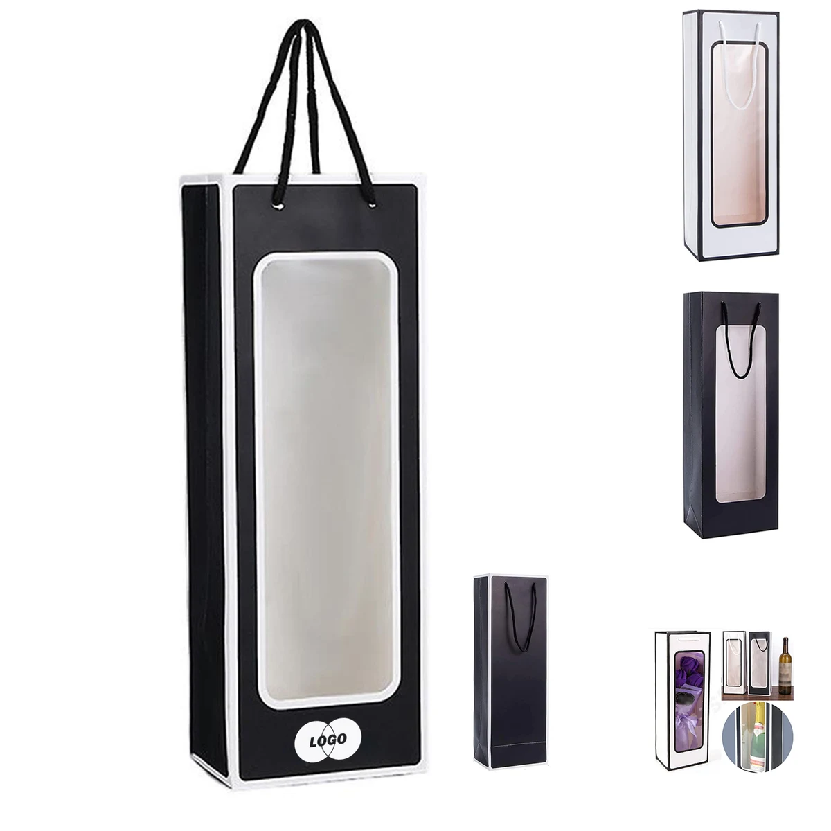 Eco-Friendly Wine Gift Bags with Clear Window 1