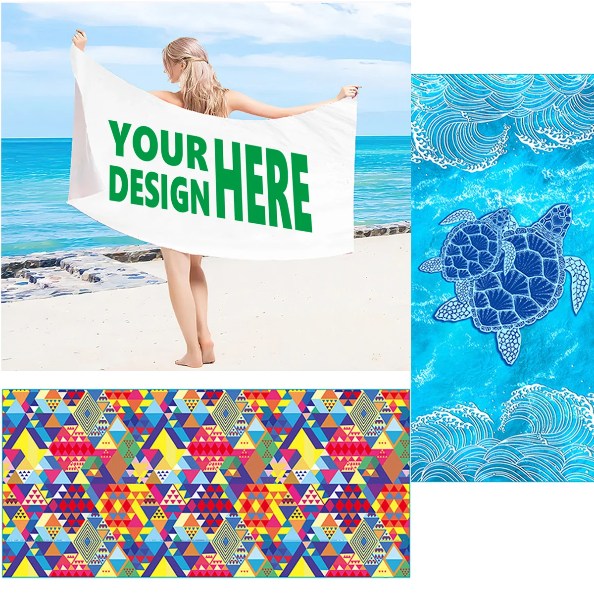 Full Color Microfiber Beach Towel(63" X 31.5") 1
