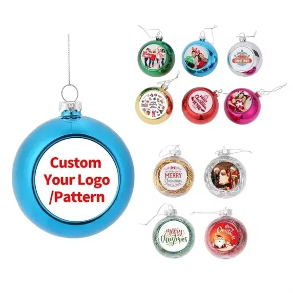 Custom 8 cm Plastic Shatterproof Christmas Ornament — Blank DIY Holiday Decoration 1
