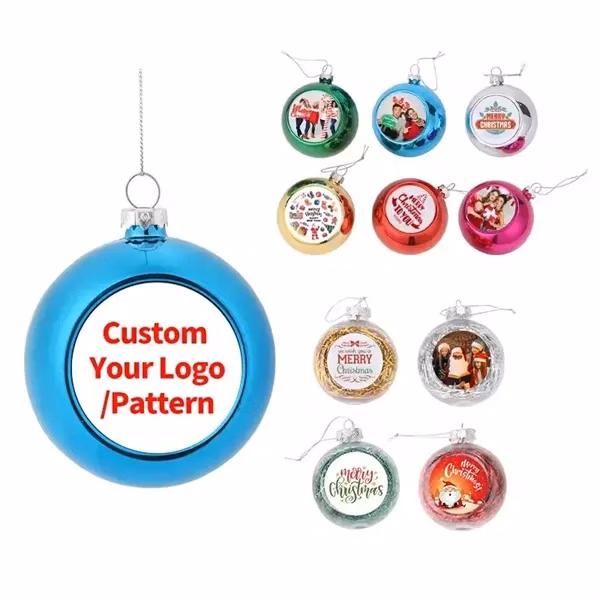 Custom 8 cm Plastic Shatterproof Christmas Ornament — Blank DIY Holiday Decoration