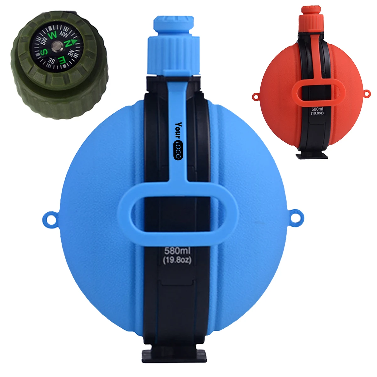 Silicone Portable Travel With Compass Water Bottle 1