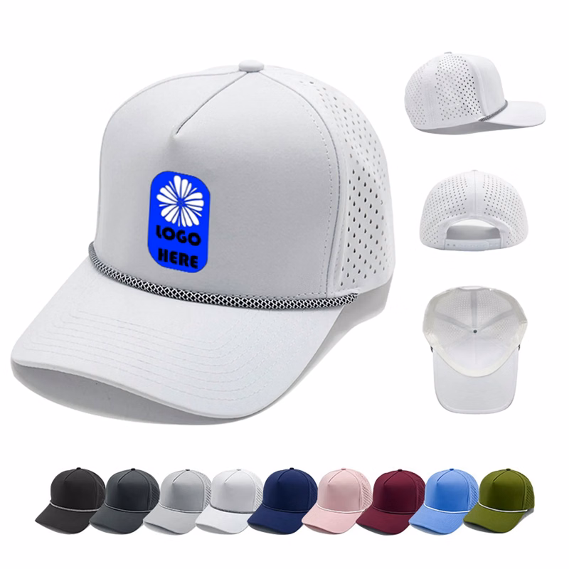 5 Panel Quick Dry Waterproof Baseball Cap With Cord