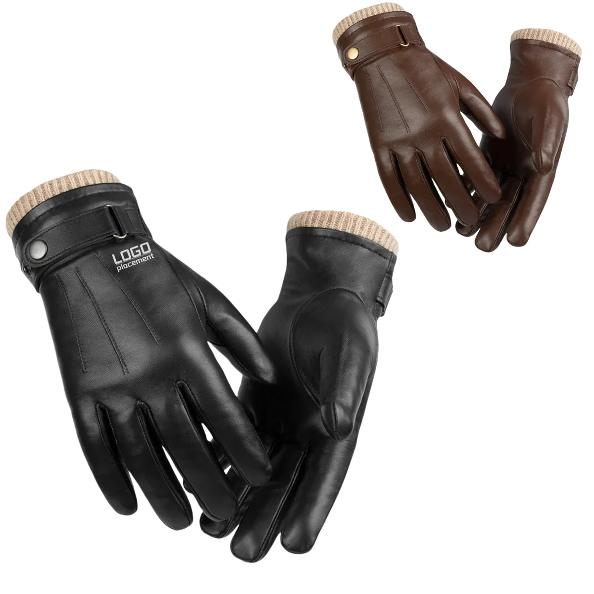 Leather Gloves, Adjustable Buckle, Winter Promotion 1