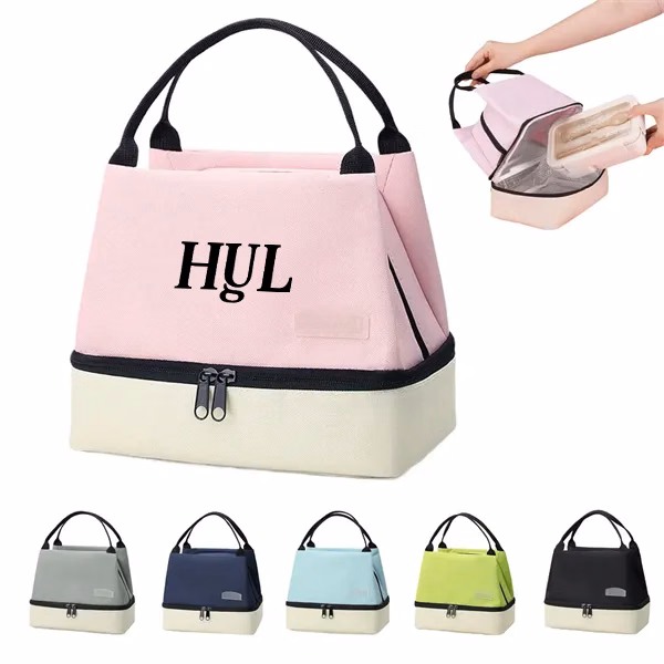 Two-Tone Dual Layer Insulated Lunch Bag