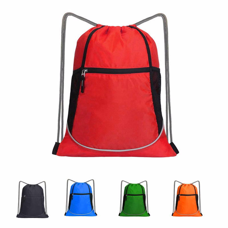 Zippered Sport Drawstring Bag