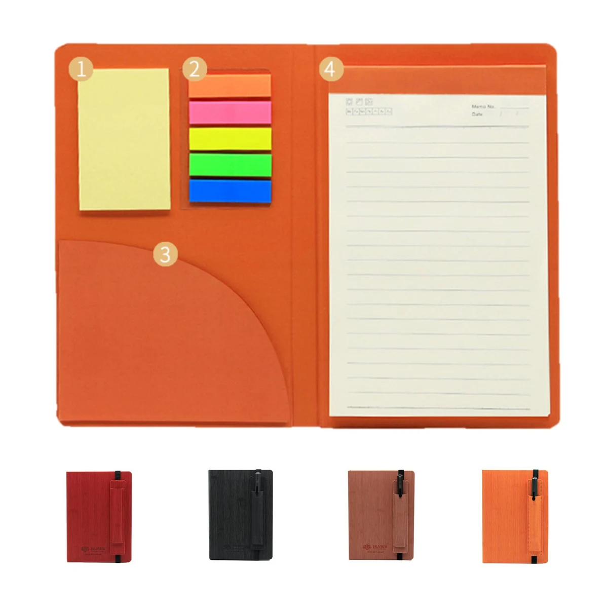 PU Leather Sticky Notes Notebook With Pen 1