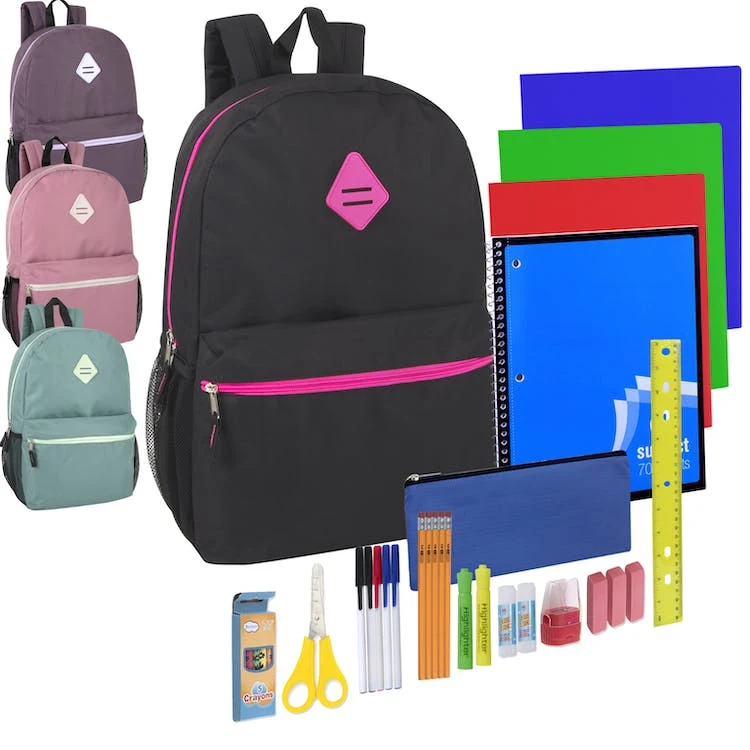 Girls' School Supply Kits in 19" Backpacks - 26 Pieces 1