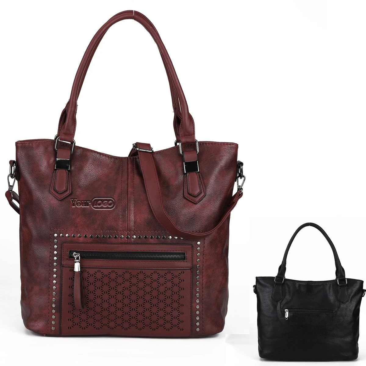 PU Top Handle Bags with Rivet Multi 1