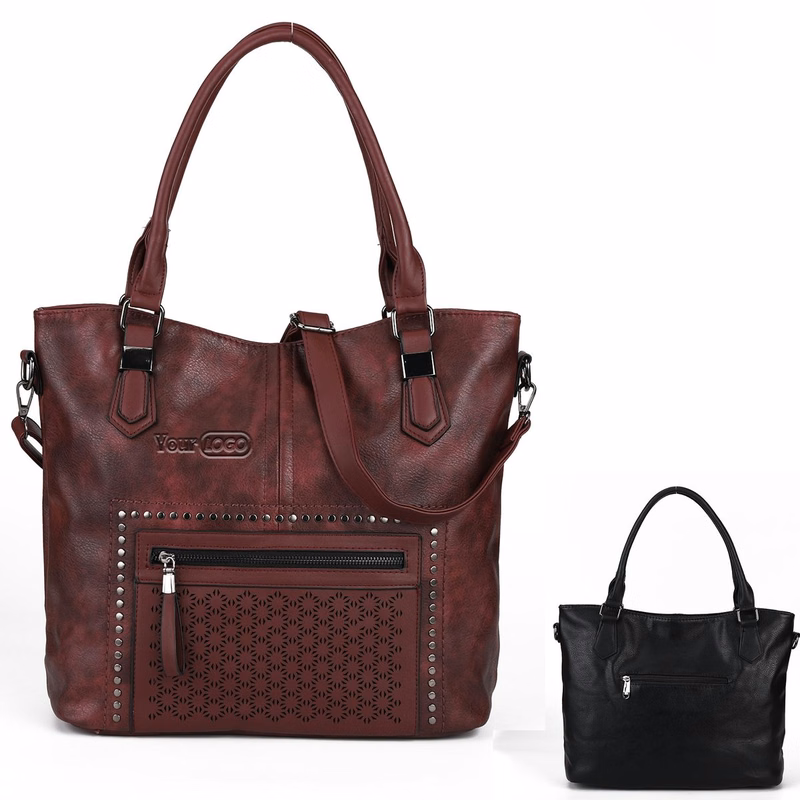 PU Top Handle Bags with Rivet Multi