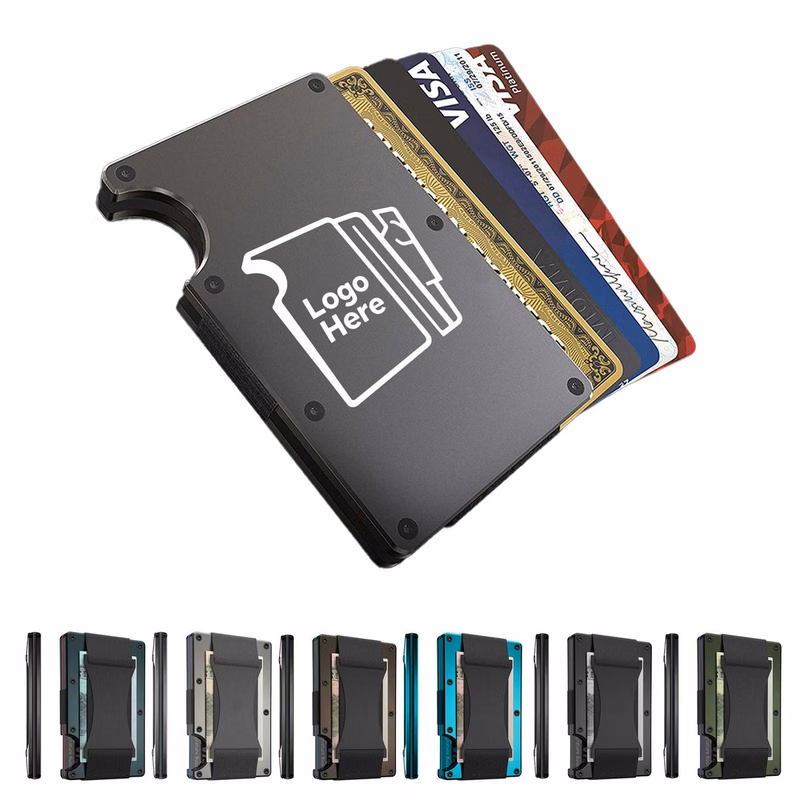 luminum RFID Blocking Front Pocket Card Wallet with Money Strap