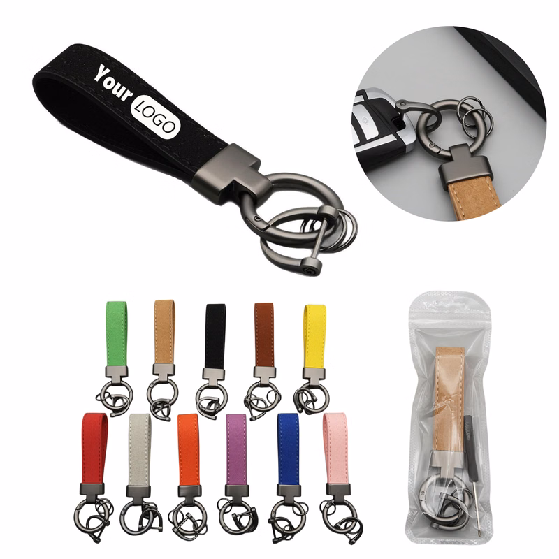 Microfiber Suede Keychain Elegant Zinc Alloy Design