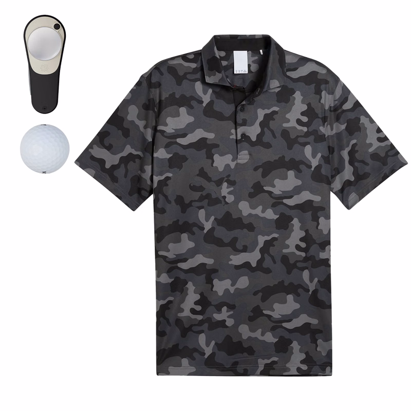 PUMA® Camo Men's Polo Shirt, Srixon® Golf Balls & Pitchfix® Icon Divot Tool Gift Set