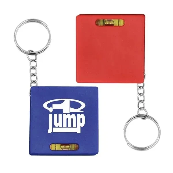Custom Dual Scale Tape Measure & Level Keychain — 1.7" Compact Multi Tool 1