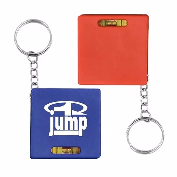 Custom Dual Scale Tape Measure & Level Keychain — 1.7" Compact Multi Tool