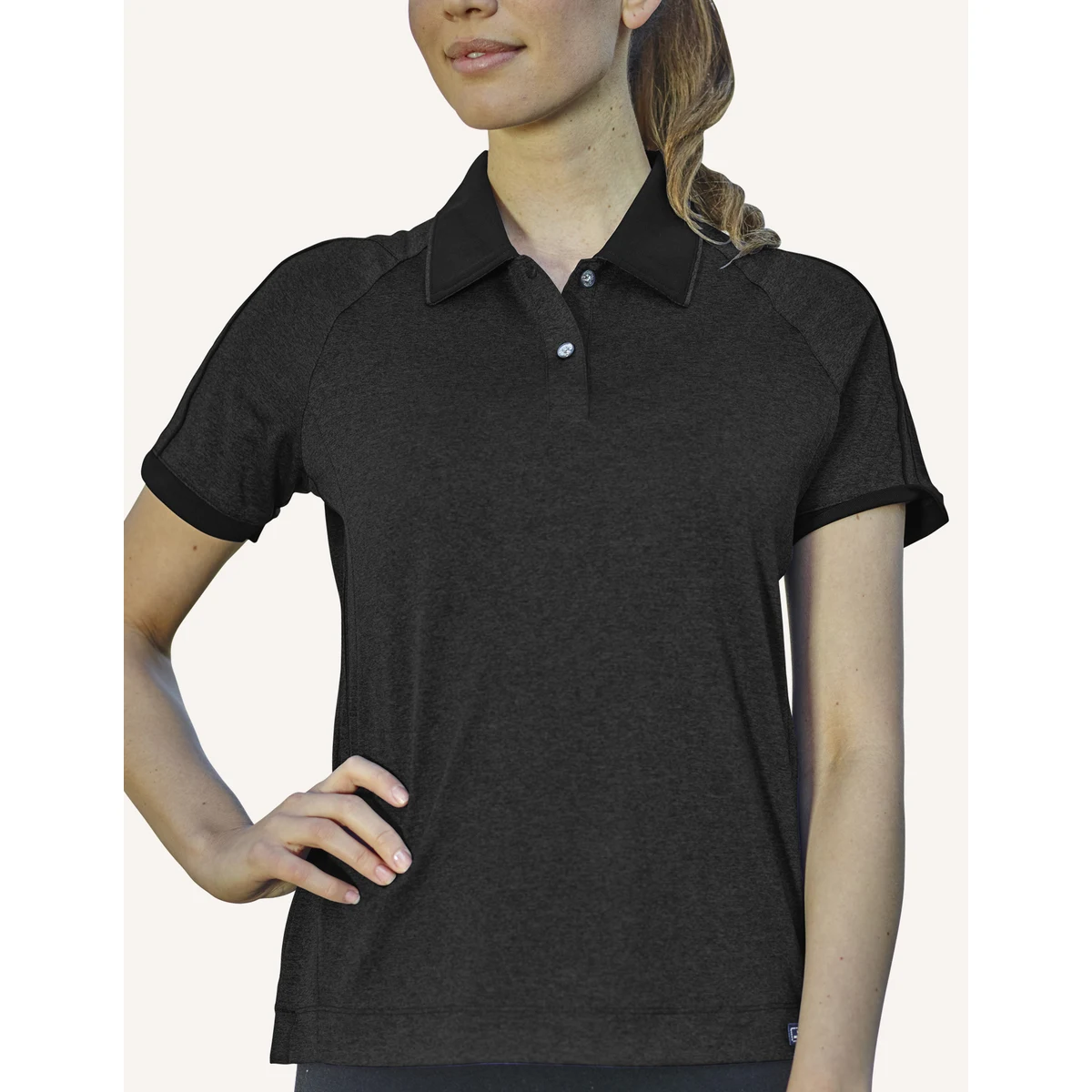 Ladies Heathaway Micro Double Dye Knit Polo Shirt 1
