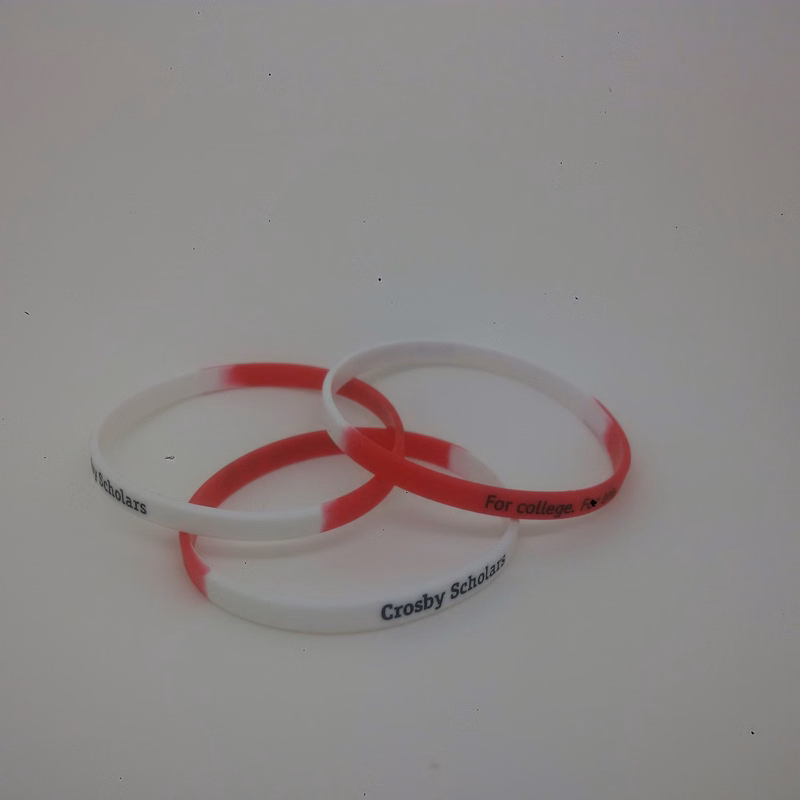 1/4" Printed Segmented Silicone Wristband - Thin Bands