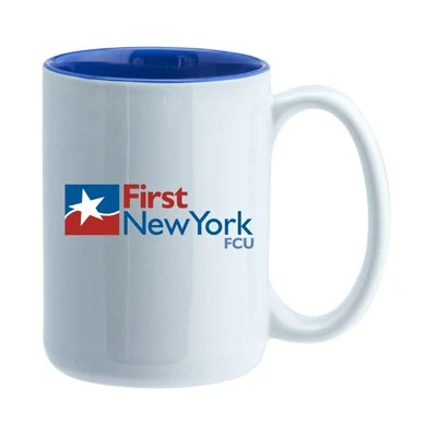 15 oz El Grande Two Tone ceramic mug - blue interior 1