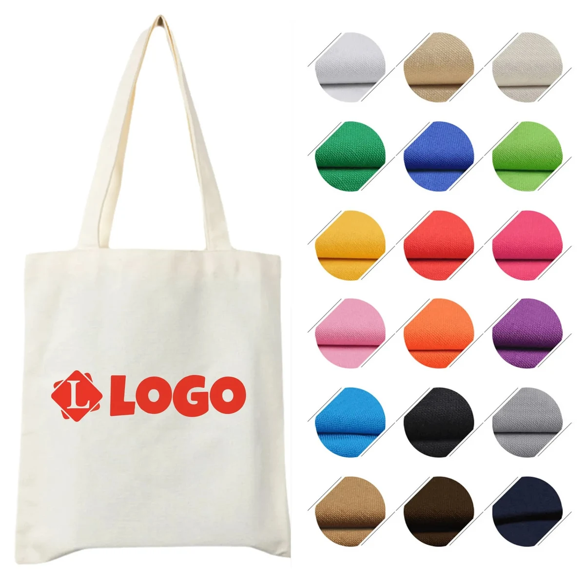 Custom Vertical Canvas Bag, custom tote bag with logo imprint 1
