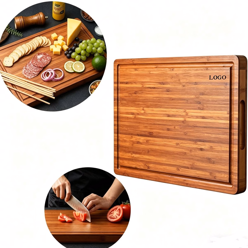 Thick Bamboo Cutting Board with Juice Groove