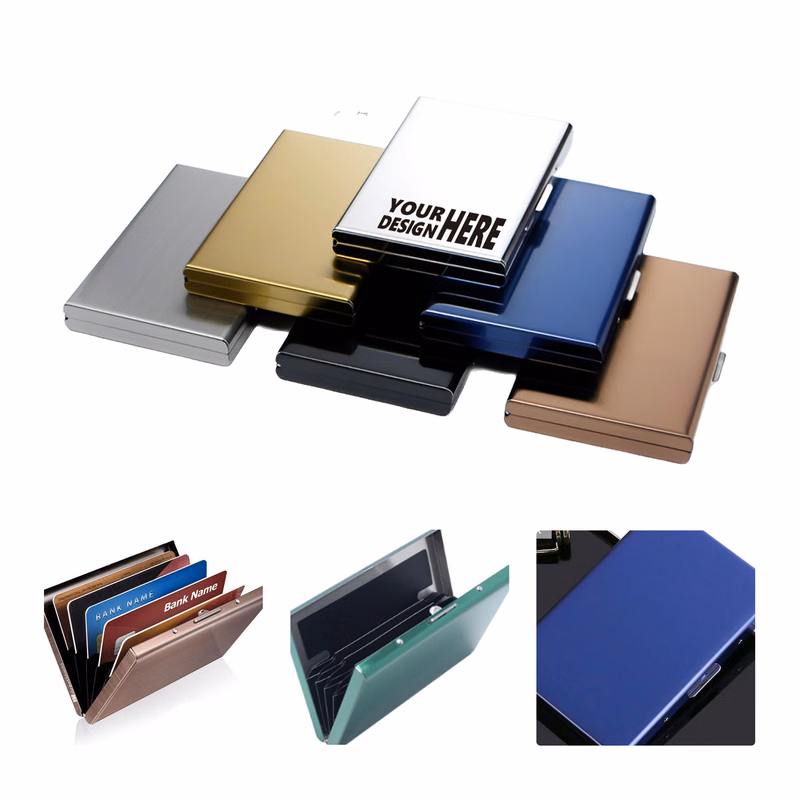 MOQ50 Stainless Steel Blocking Card Holder With Custom Logo