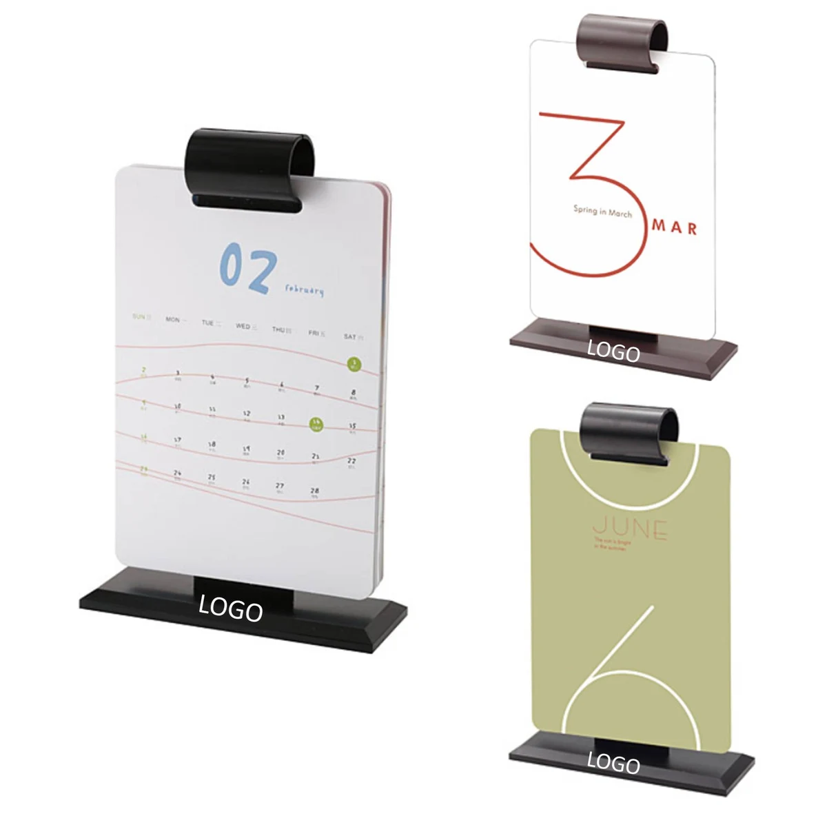 Plastic Stand Up Monthly Desktop Vertical Calendar 1