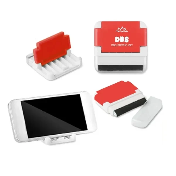 Handy Phone Holder with Built-in Screen Cleaner 1