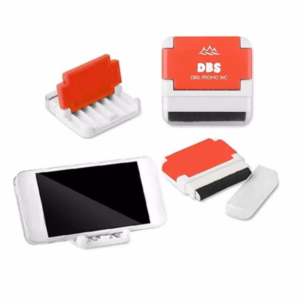 Handy Phone Holder with Built-in Screen Cleaner