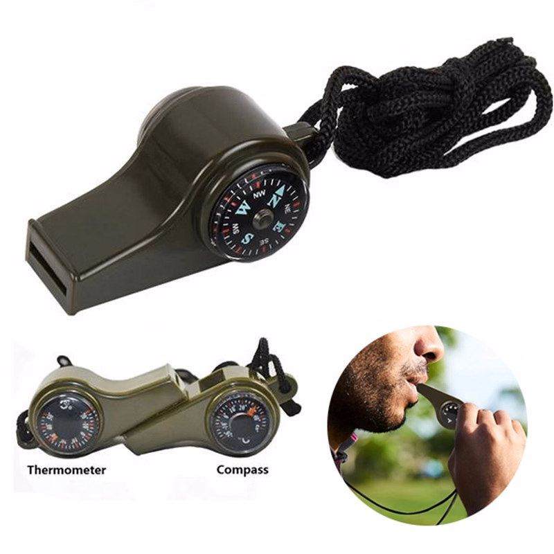 3-in-1 Compass Thermometer Whistle