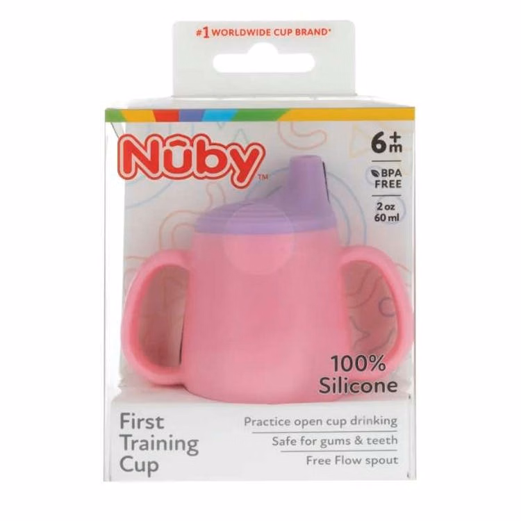 Nuby First Open Training Cups - Pink 2oz 6+ Months