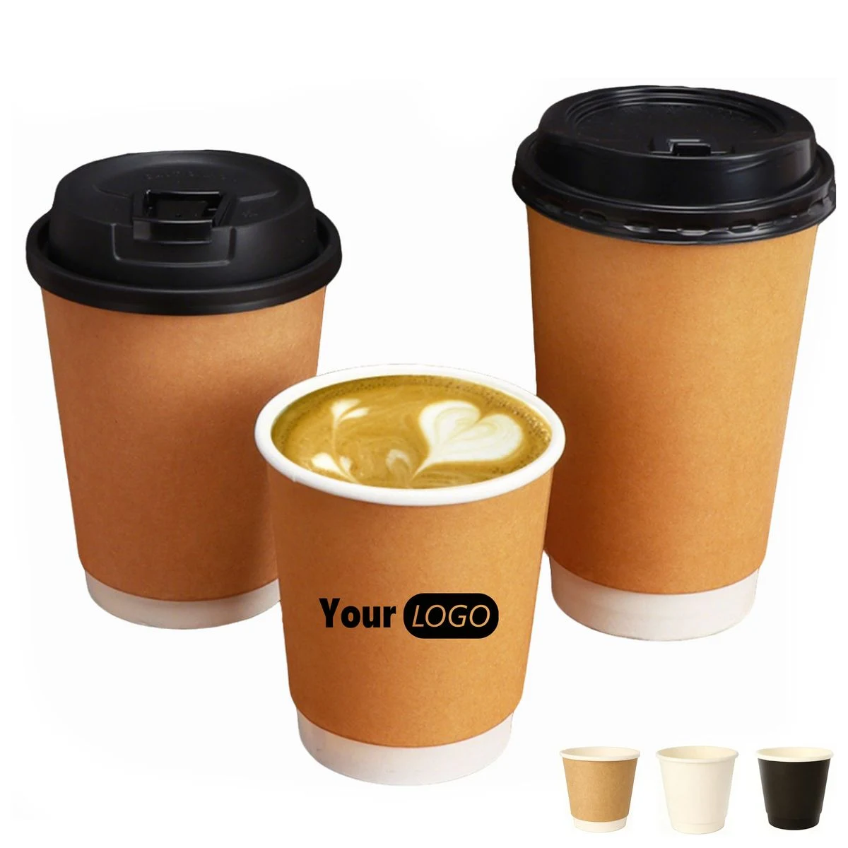 Custom Printed Paper Cups Bulk Coffee Cups 10oz 12oz 16oz 1