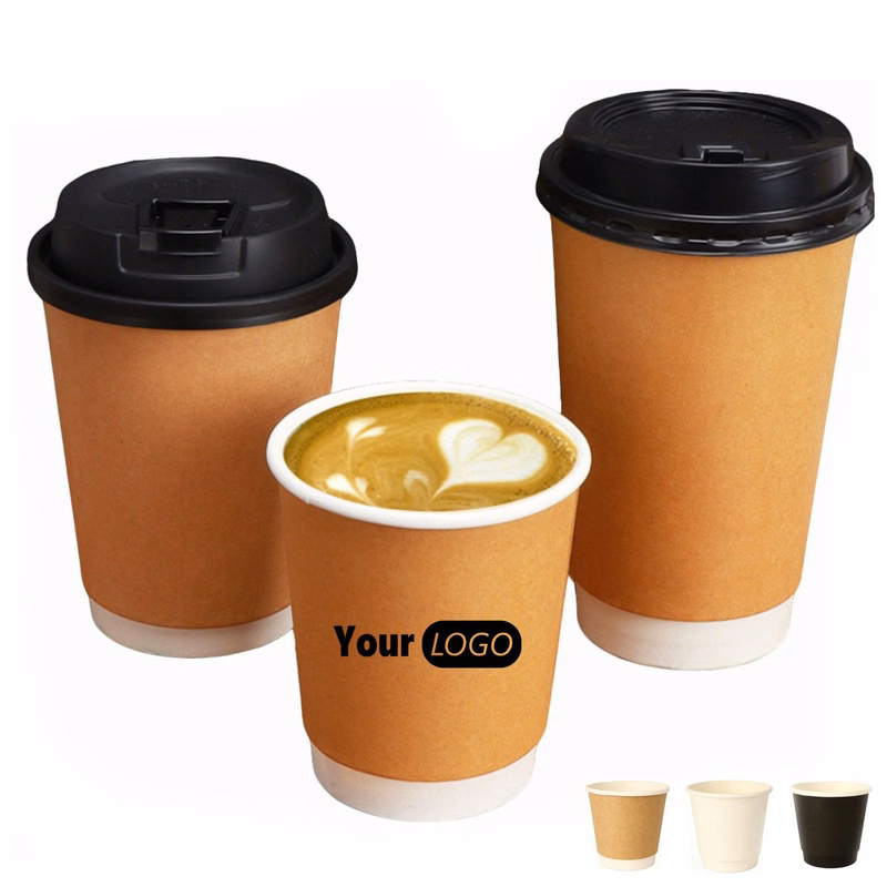 Custom Printed Paper Cups Bulk Coffee Cups 10oz 12oz 16oz