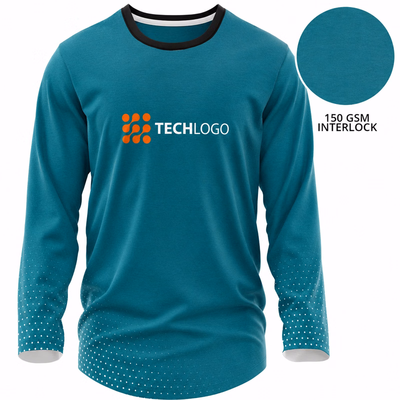 Unisex 150 GSM Poly Interlock Performance Long Sleeve Sublimation T-shirt