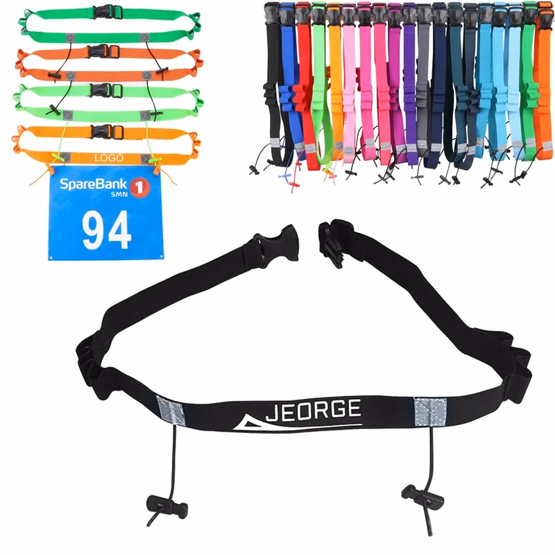 Unisex Triathlon Marathon Race Number Belt With Gel Holder