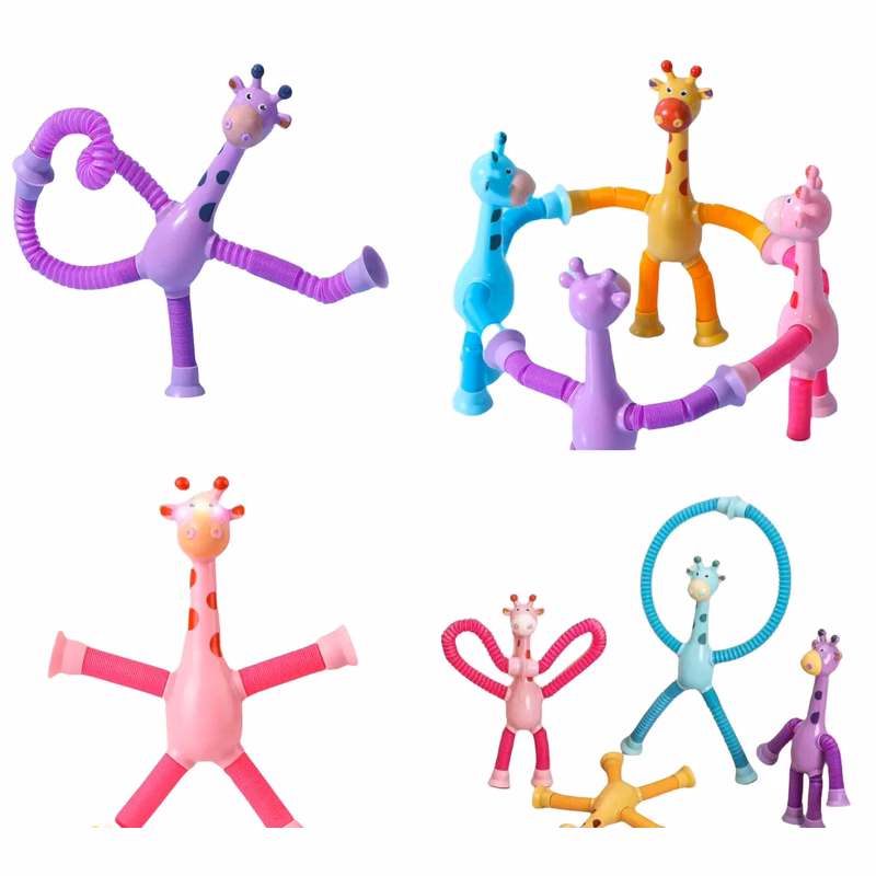 LED Telescopic Suction Cup Giraffe Toy