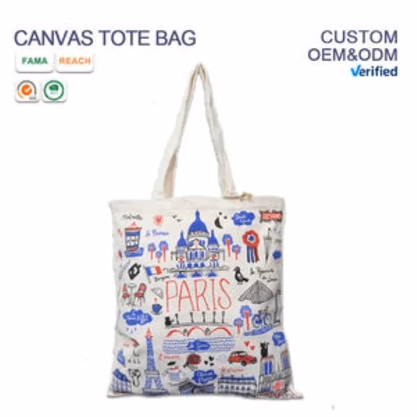 Foldable Heavy Duty Handles Washable Canvas Tote