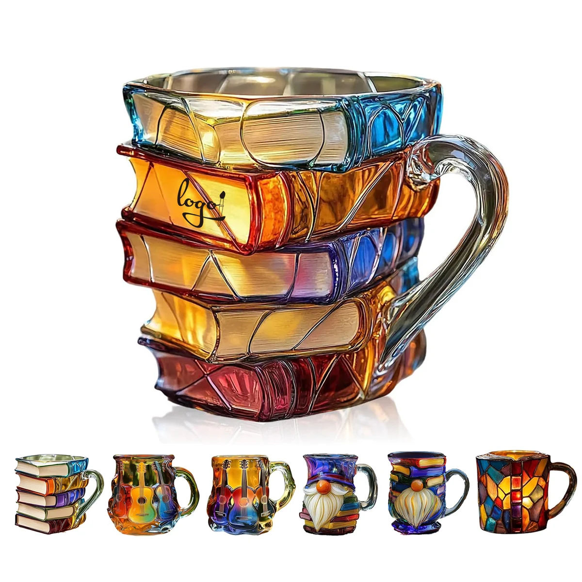 Vintage Style Book Stack Coffee Mug 1