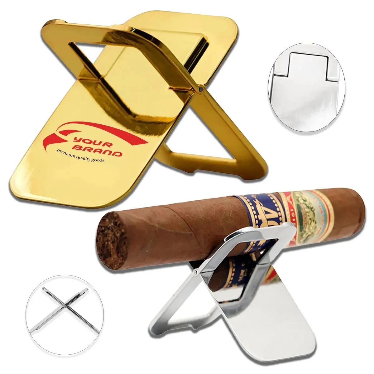5 Pcs Aluminum Folding Cigar Cigarette Ashtray Holder 1