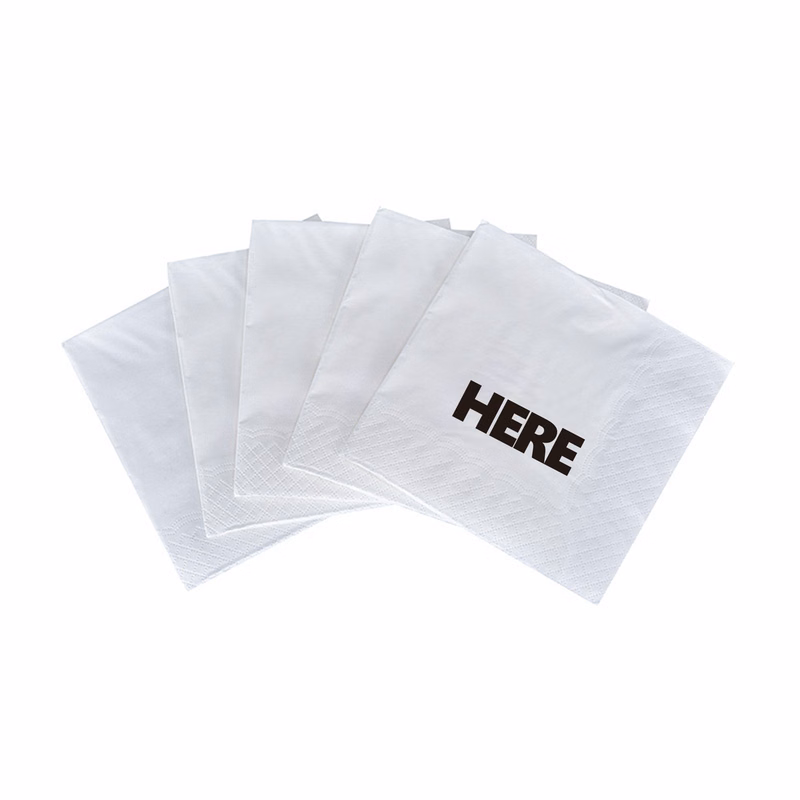 White Recycled 3-Ply Beverage Napkin