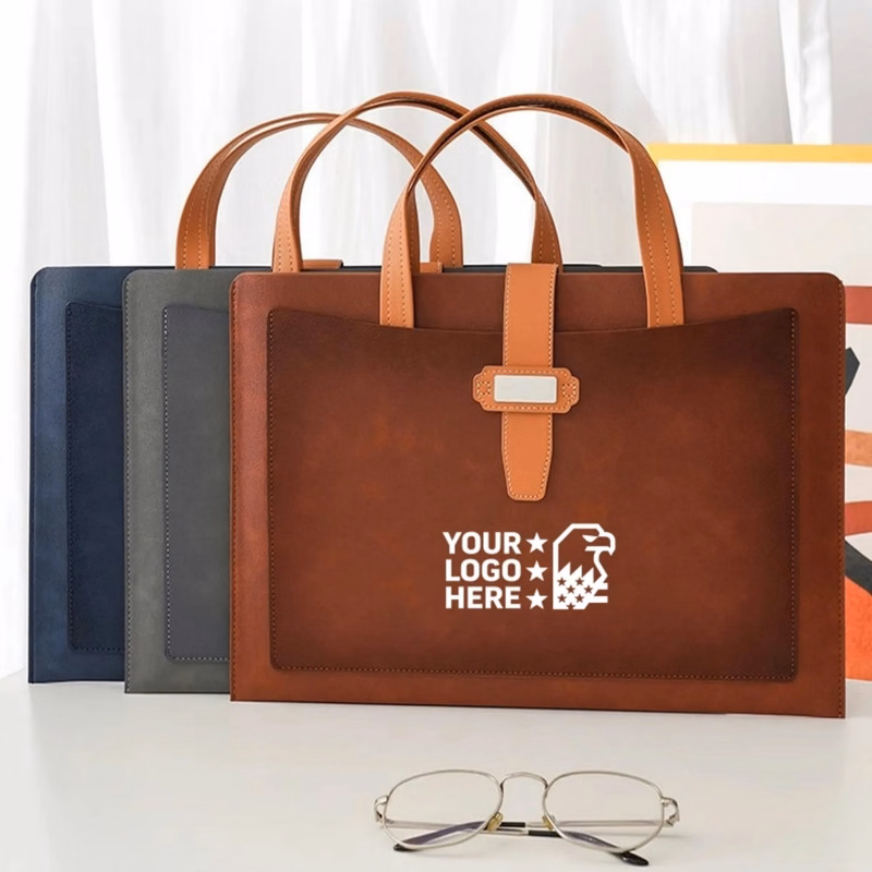 A4 PU Leather Document File Pouch