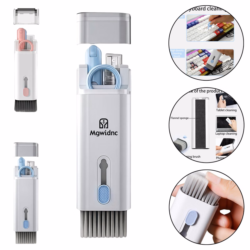 7-in-1 Multi-Function Keyboard Cleaner Brush Set for PC Bluetooth Earphone Screen Dust Removal.