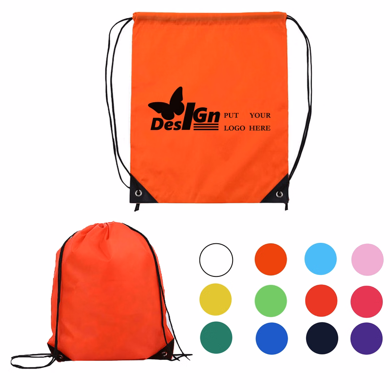 17"L x 13"W Sports Polyester Drawstiring Backpack