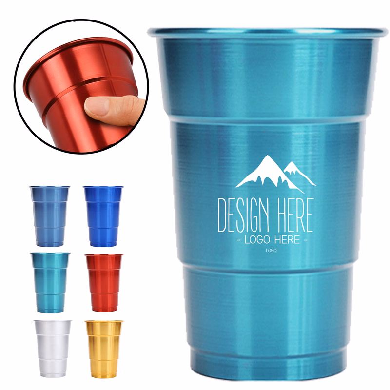 16oz Reusable Aluminum Party Stadium Cup Cold DrinkMug