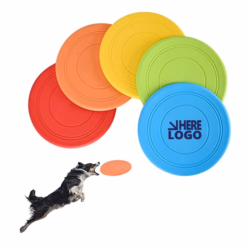 MOQ 50 PCS 7" Colorful Soft Rubber Pet Dog Flying Disc Disk