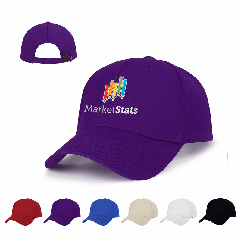 6 Panel 100% Cotton Twill Baseball Cap