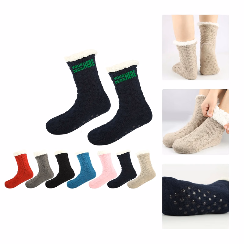 MOQ50 Anti Slip Plush Sleep Socks