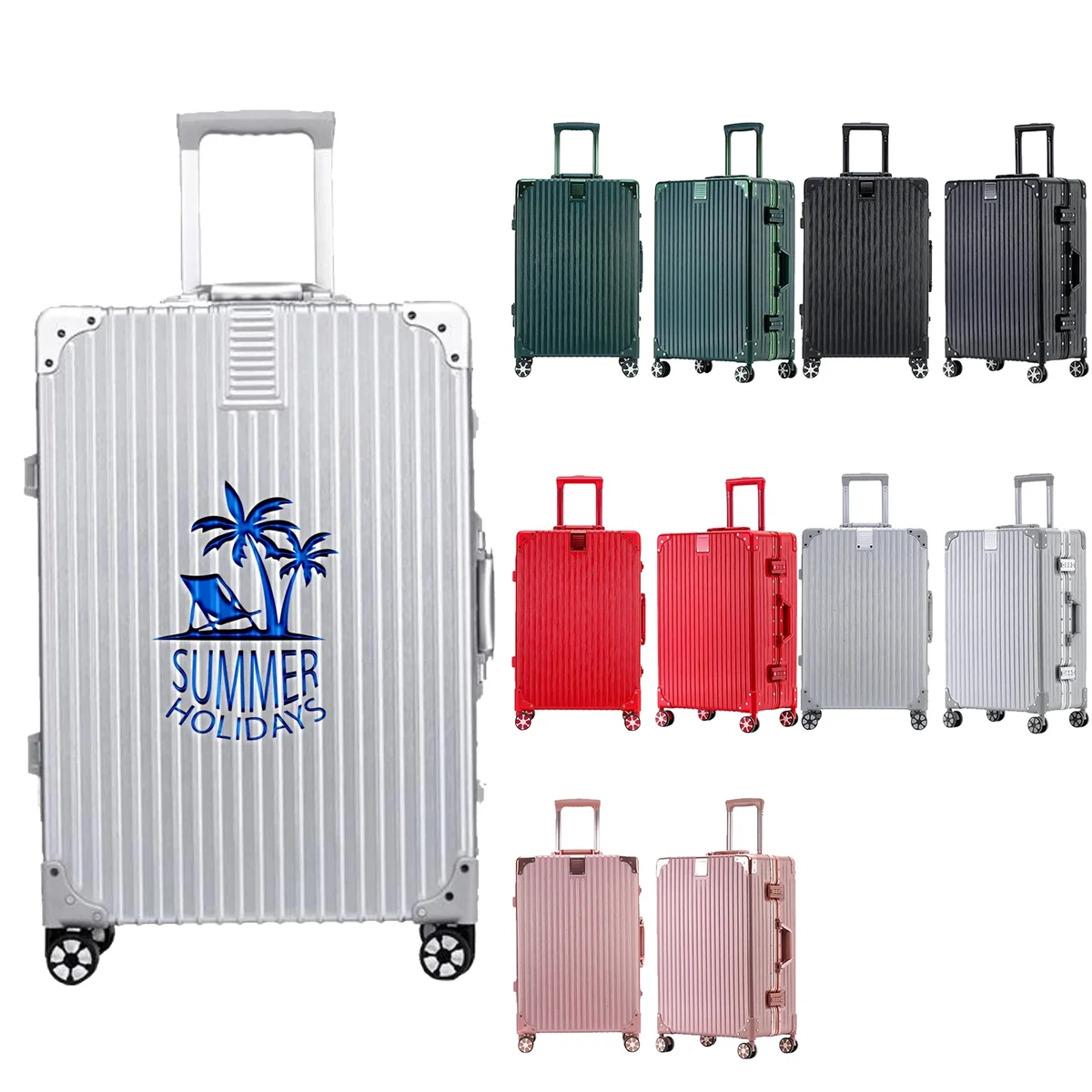Retro Aluminum Frame Universal Wheel Luggage Compartment 1