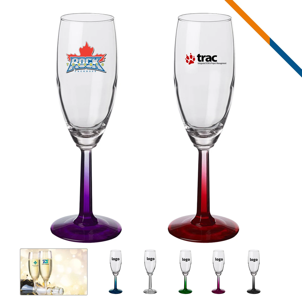 Libbey Salo Champagne Flutes - 6 OZ. 1